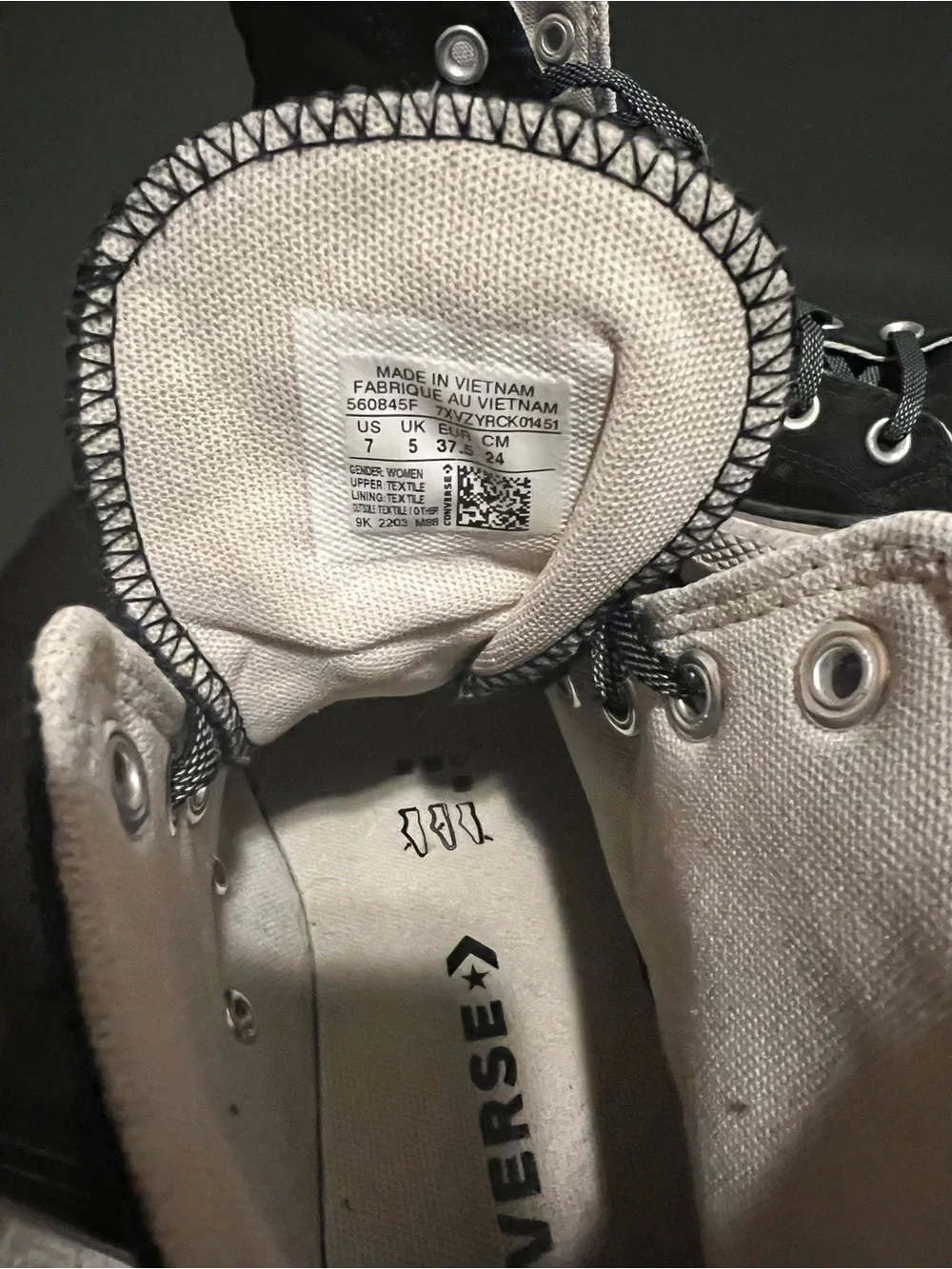 Converse Black High-Top Platform Sneakers with White Logo Patch